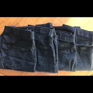4 Pairs J Lopez Black Denim Leggings Size 10 P